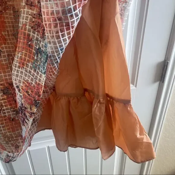 Danny & Nicole Orange Floral Print Fit & Flare Midi Dress; SZ 10;Great Condition - Picture 8 of 12